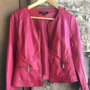Red faux leather jacket forever 21 medium
